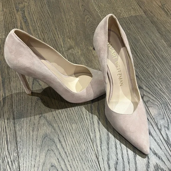 Stuart Weitzman Beige Suede Heels - Picture 3 of 5
